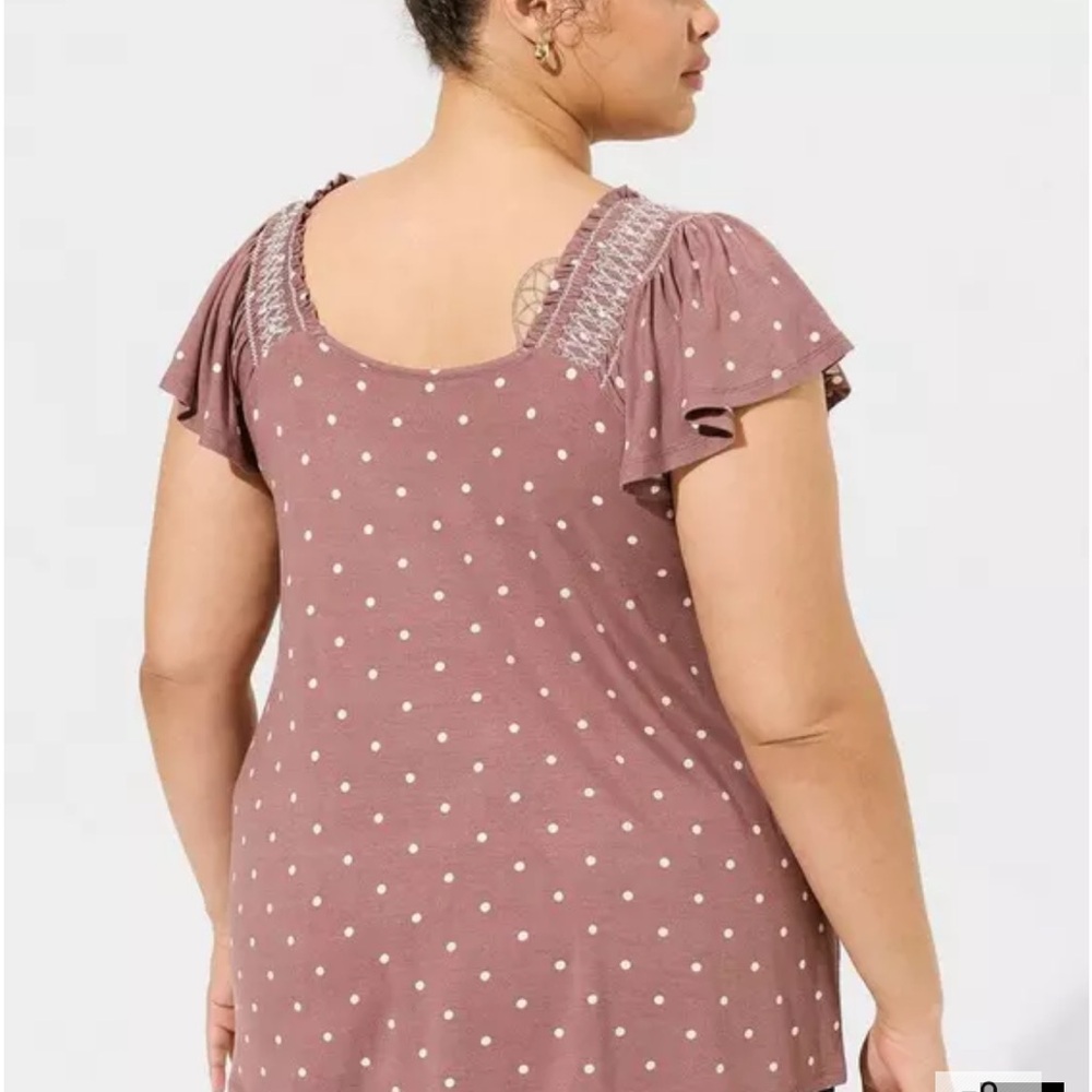 Torrid size 1 Polka Dot Women’s Top - Brown - Picture 2 of 9